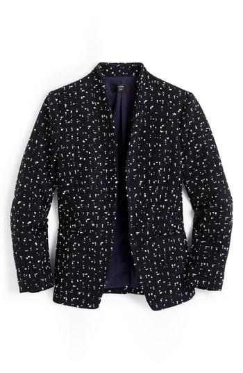 Women's J.crew Tweed Going-out Blazer - Blue