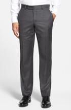 Men's Ted Baker London Jefferson Flat Front Wool Trousers - Grey