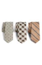 Men's The Tie Bar 3-pack Brown Tie Gift Set, Size - Brown