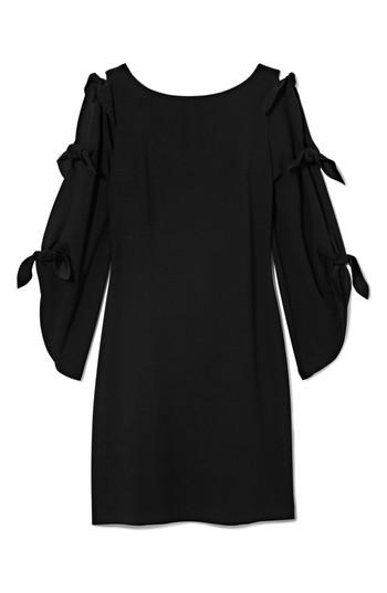 Women's Vince Camuto Tie Sleeve Shift Dress, Size - Black