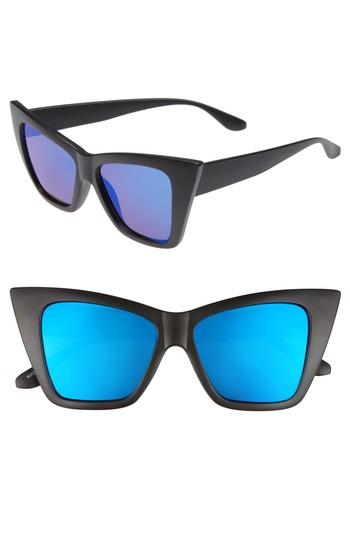 Women's Bp. 66mm Oversize Cat Eye Sunglasses - Black/ Purple