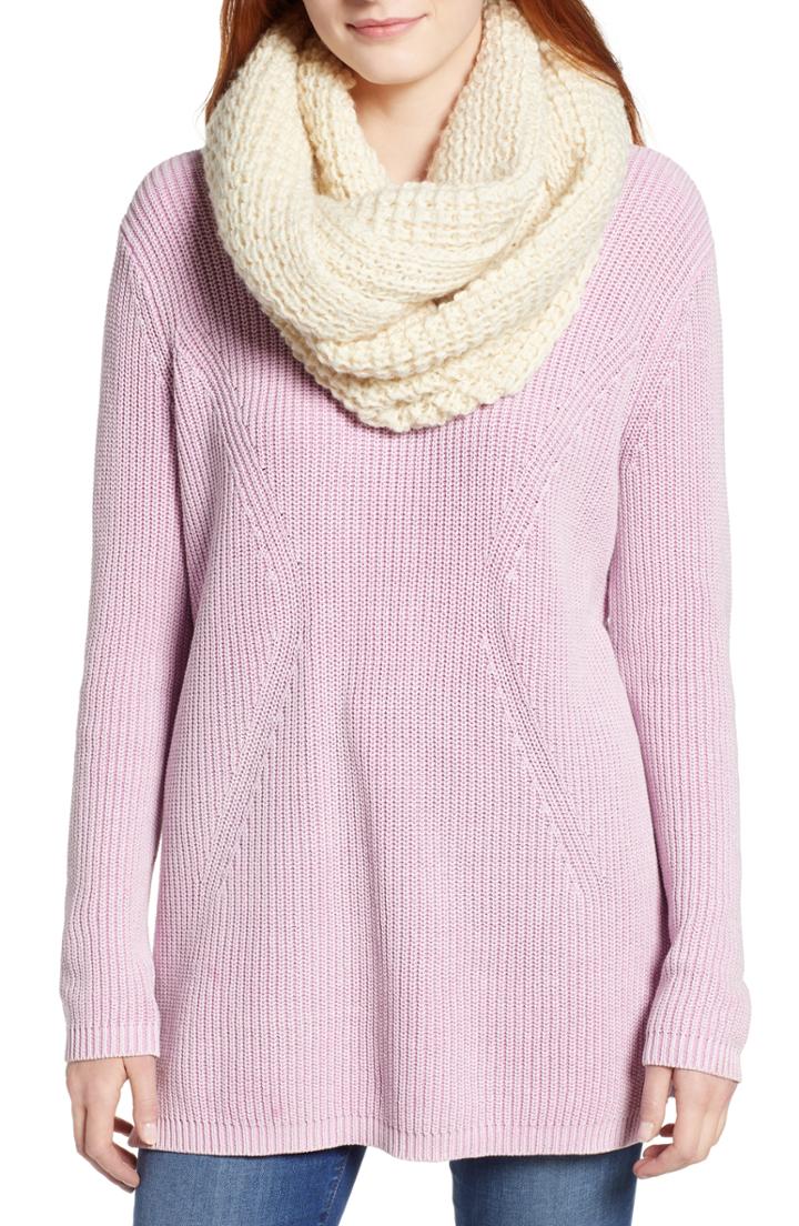 Women's Nirvanna Designs Double Wide Merino Infinity Scarf, Size - White