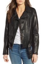 Women's Schott Nyc Lightweight Leather Jacket - Black