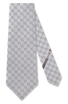 Men's Gucci Fedra Silk Jacquard Tie, Size - Grey