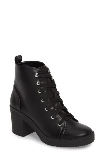 Women's Steve Madden Abby Lace-up Bootie .5 M - Black