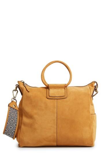 Hobo Sheila Convertible Calfskin Suede Satchel - Yellow