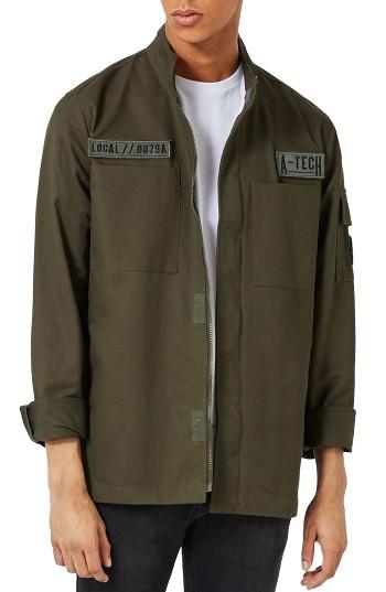 Men's Topman M65 Military Jacket - Green