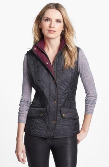 Women's Barbour 'cavalry' Quilted Vest Us / 12 Uk - Blue