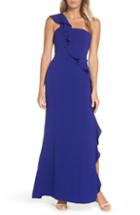 Petite Women's Vince Camuto One-shoulder Gown P - Blue