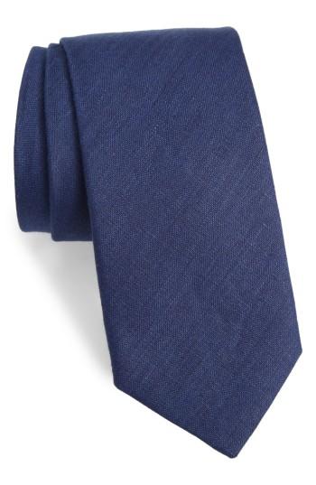 Men's Bonobos Solid Linen Tie, Size - Blue