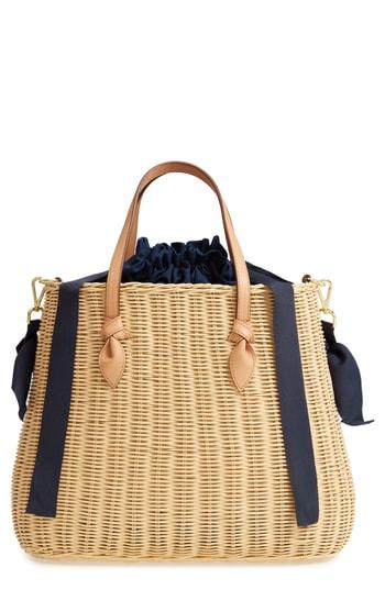 Pamela Munson Joans Rattan Top Handle Bag - Beige