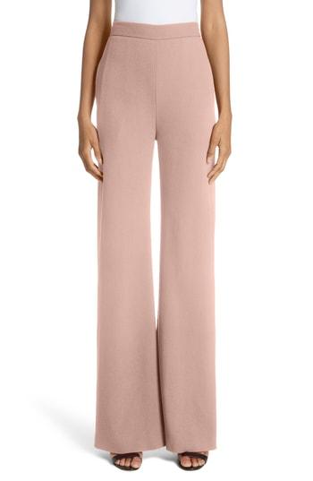 Women's Brandon Maxwell Pebble Crepe Wide Leg Pants - Pink