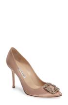 Women's Manolo Blahnik 'hangisi' Jewel Pump .5us / 38.5eu - Beige