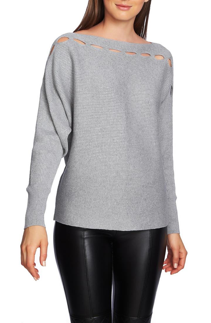 Women's Lafayette 148 New York Dropped Hem Cashmere Sweater