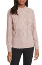 Women's Rebecca Taylor Drop Shoulder Cable Pullover - Pink