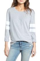 Women's Treasure & Bond Varsity Stripe Crew Tee, Size - Grey