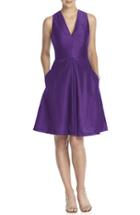 Women's Alfred Sung V-neck Dupioni Cocktail Dress - Purple