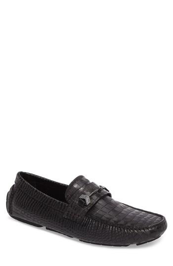 Men's Jimmy Choo Brewer Croc Textured Driving Loafer Us / 41eu - Black