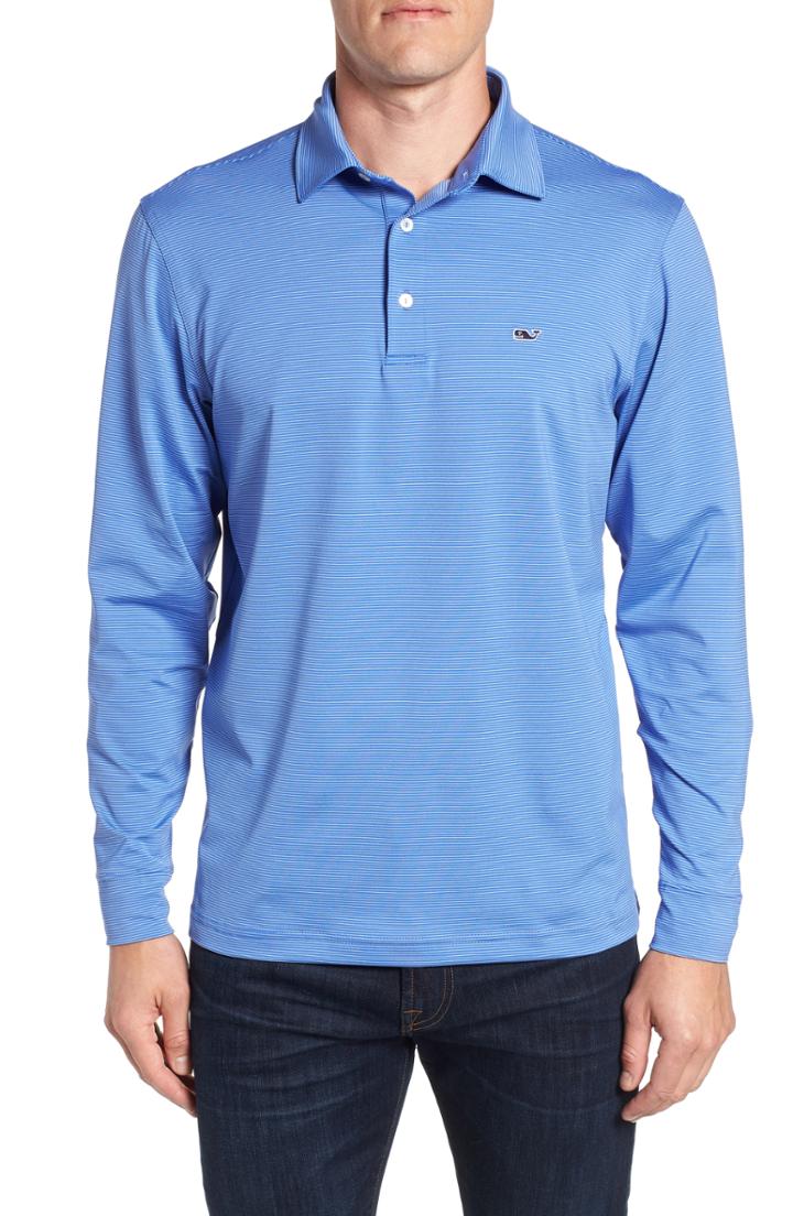 Men's Vineyard Vines Stripe Long Sleeve Fit Polo