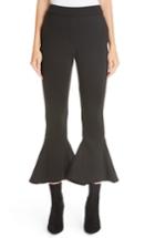Women's Beaufille Ruffle Bell Bottom Neoprene Pants - Black