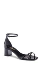 Women's Saint Laurent Loulou Ankle Strap Sandal Us / 35eu - Black