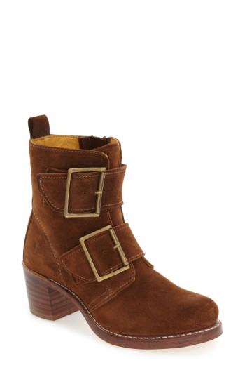 Women's Frye 'sabrina' Double Buckle Boot M - Brown