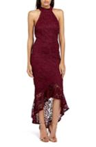 Women's Missguided Lace Body-con Dress Us / 6 Uk - Burgundy
