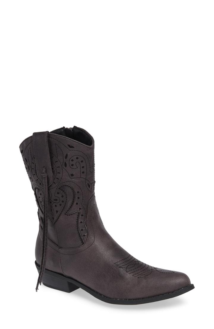 Women's Coconuts By Matisse Nash Perforated Cowgirl Boot .5 M - Grey