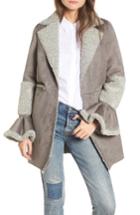 Women's Lost Ink Faux Shearling Coat - Grey