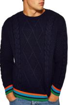 Men's Topman Classic Fit Cable Knit Sweater - Blue