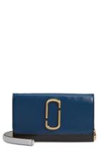 Marc Jacobs Snapshot Leather Wallet On A Chain - Blue