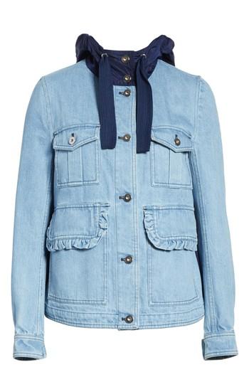 Women's Moncler Hooded Denim Jacket
