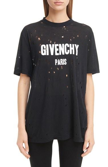 Women's Givenchy Destroyed Logo Tee