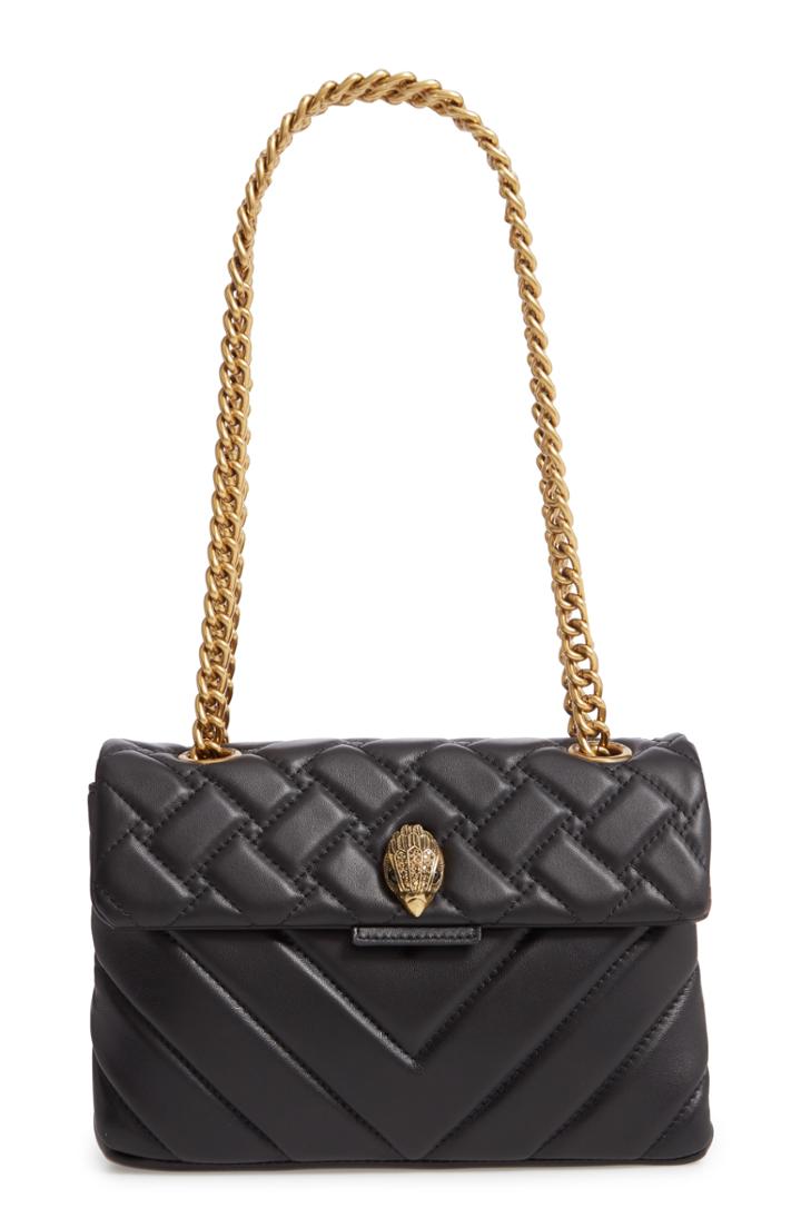 Kurt Geiger London Kensington Quilted Leather Shoulder Bag - Black
