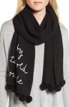 Women's Kate Spade New York Baby It's Cold Outside Pom Scarf, Size - Black