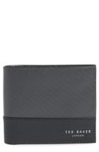 Men's Ted Baker London Calmer Carbon Fiber Leather Wallet - Grey