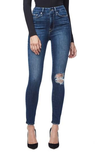 Women's Good American Good Waist High Waist Ankle Skinny Jeans - Blue