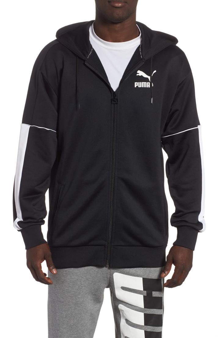 Men's Puma Retro Zip Hoodie Jacket - Black