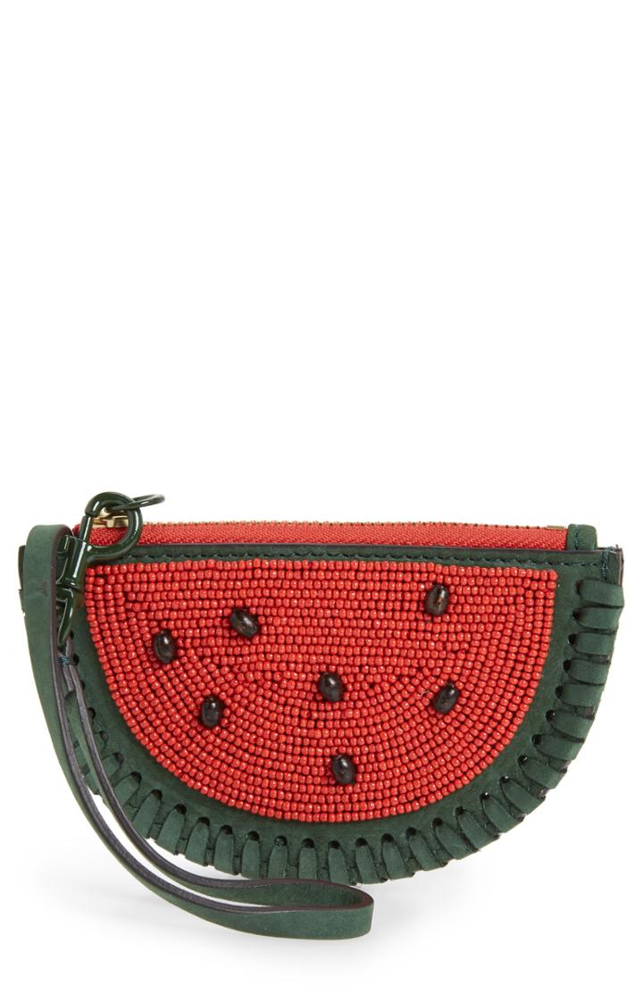 Women's Tory Burch Watermelon Leather Coin Pouch -