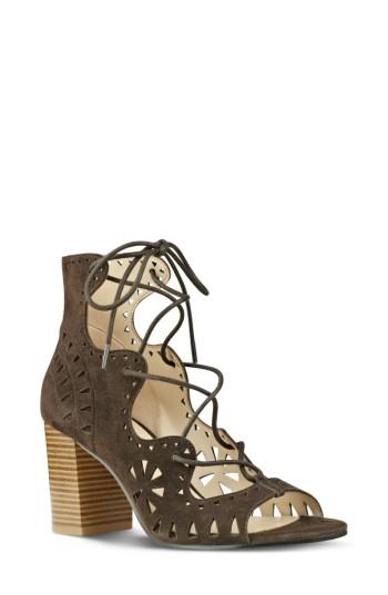 Women's Nine West Gweniah Ghillie Lace Gladiator Sandal .5 M - Brown