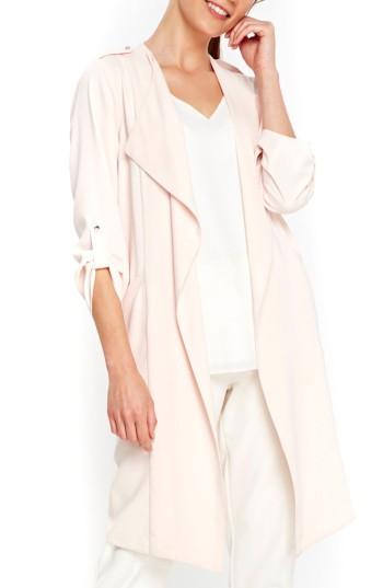 Women's Wallis Marcel Drape Front Long Jacket Us / 12 Uk - Pink