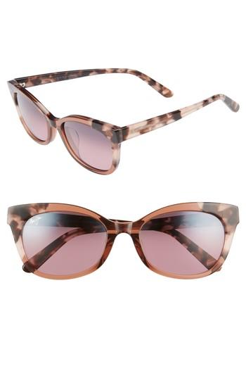 Women's Maui Jim Ilima 53mm Polarizedplus2 Cat Eye Sunglasses - Pink W/ Tokyo Tortoise/ Rose
