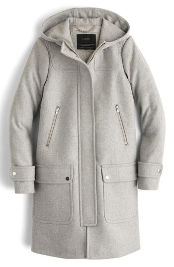 Women's J.crew Wool Melton Duffle Coat - Grey