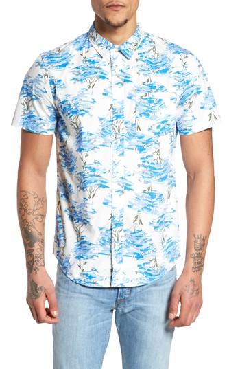 Men's The Rail Short Sleeve Print Poplin Shirt - White