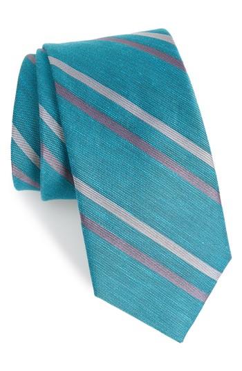 Men's The Tie Bar Pep Stripe Tie, Size X-long - Blue/green