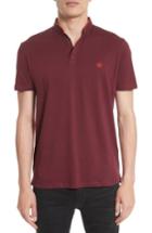 Men's The Kooples Piped Band Collar Pique Polo - Red