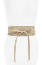 Women's Accessory Collective Floral Perforated Tie Wrap Belt