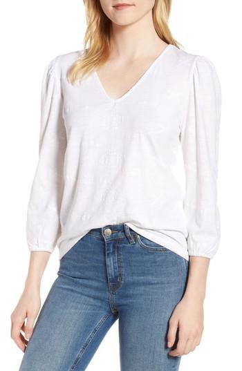Women's Lucky Brand Eyelet Knit Top - White