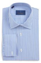Men's David Donahue Regular Fit Stripe Dress Shirt .5 - 32/33 - Blue