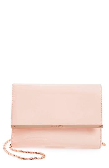 Ted Baker London Kerstin Patent Leather Crossbody Bag - Beige
